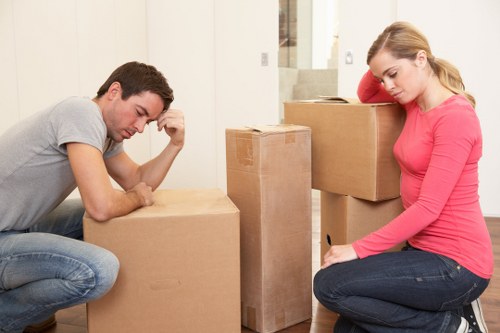 Professional movers handling belongings