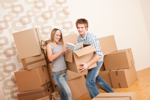 Professional movers handling a household relocation